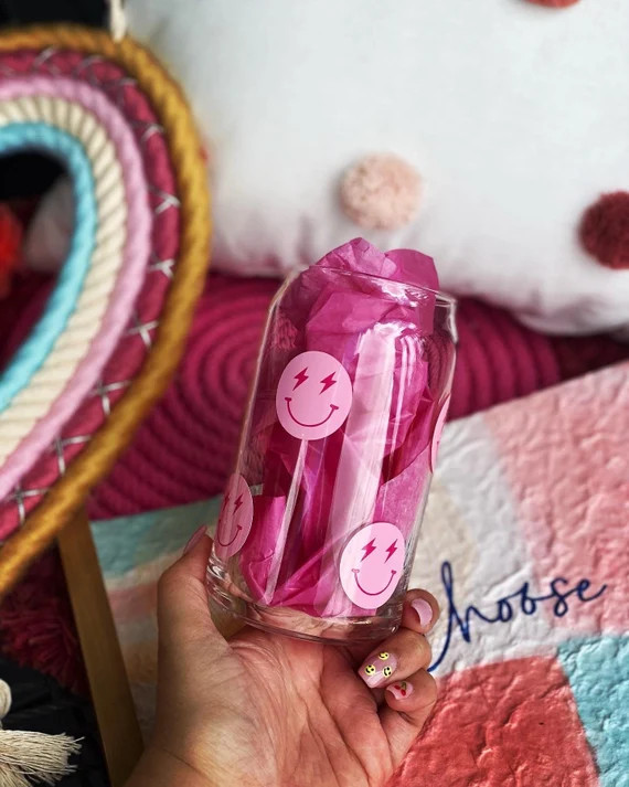 Smile Face Beer Can Glass  Smile Beer Can Glass  Smile Face | Etsy | Etsy (US)