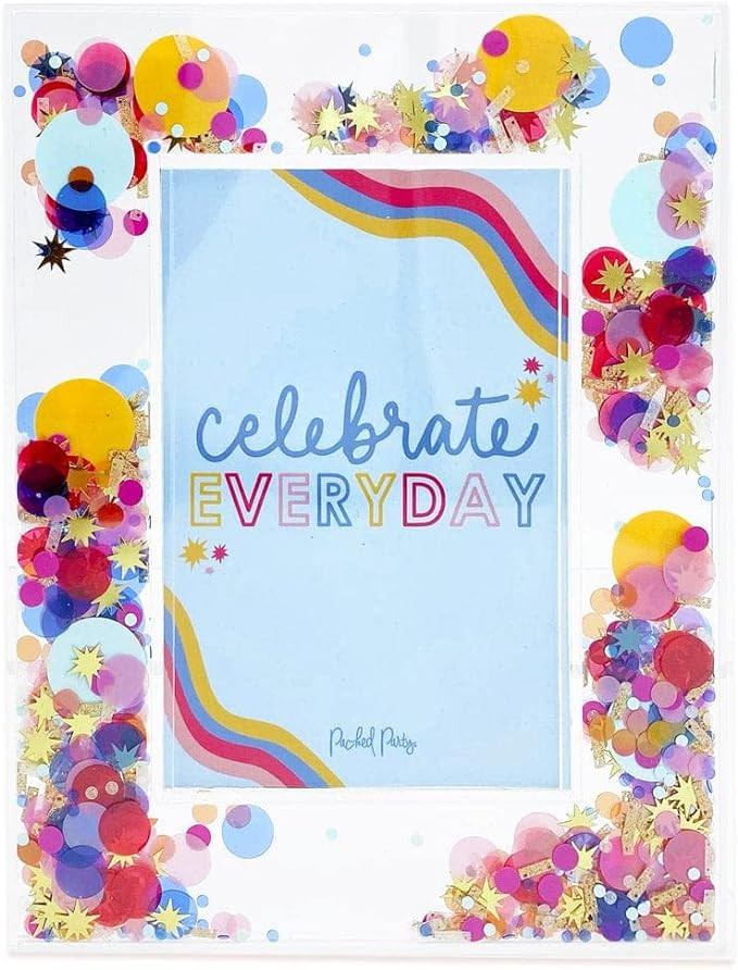 Packed Party Celebrate Everyday 4x6 Photo Frame; Cute Decorative Confetti Art Design Picture Disp... | Amazon (US)