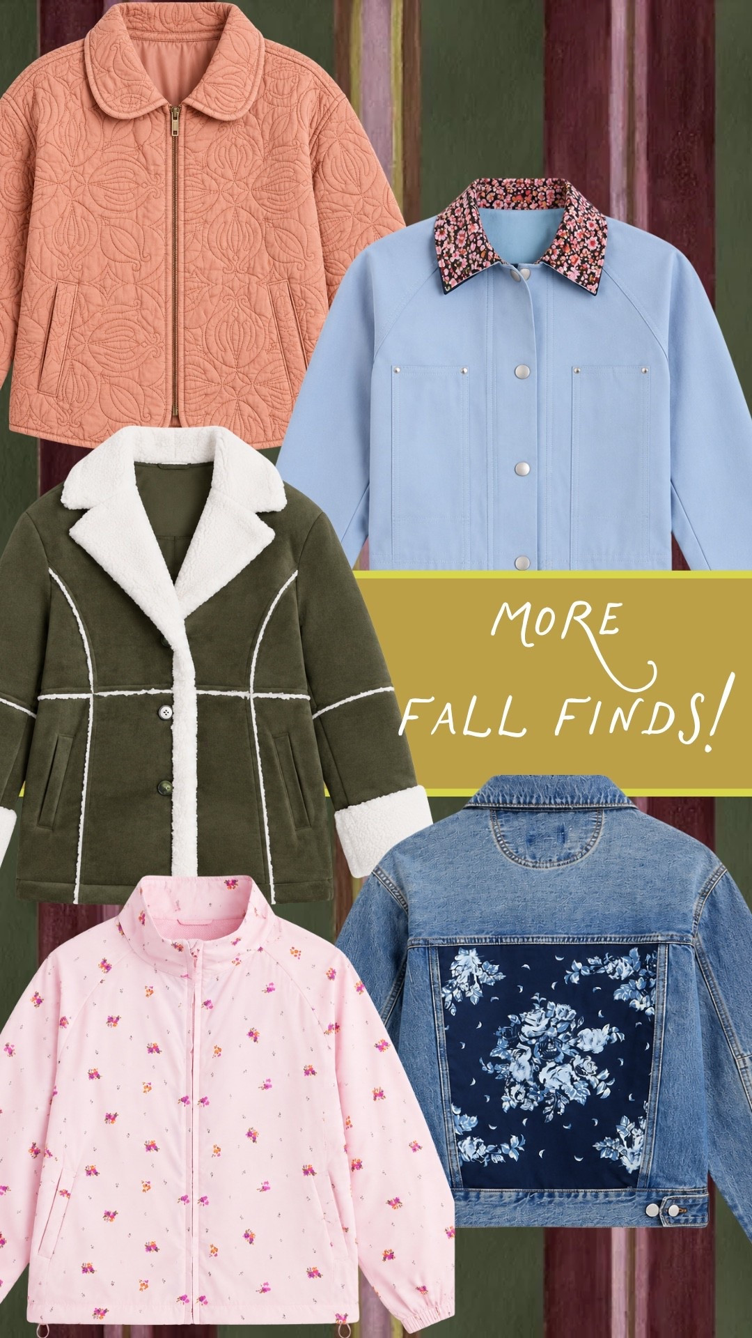 More statement jackets I’m loving for fall! 🍁 From pretty quilted styles and floral details to cozy shearling-inspired layers and denim, these pieces make even the simplest outfits feel special. I love a jacket that does all the styling for me!

#LTKSeasonal #LTKOver40 #LTKOOTD