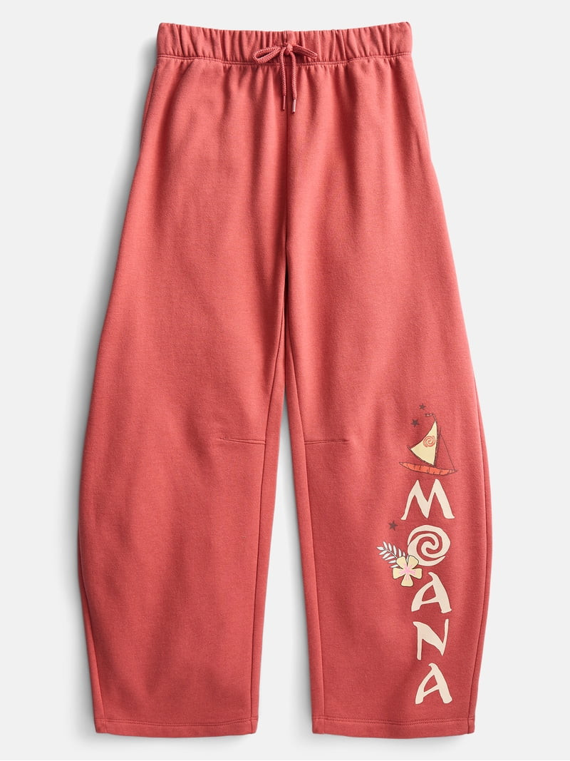 Disney Moana Girls Graphic Barrel Fleece Pants, Sizes 4-16 | Walmart (US)
