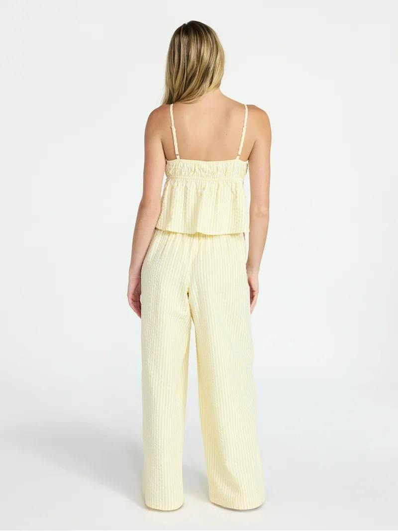 No Boundaries4.8 stars out of 4 reviews(4.8)|4 No Boundaries Striped Seersucker Ruffle Cami and D... | Walmart (US)