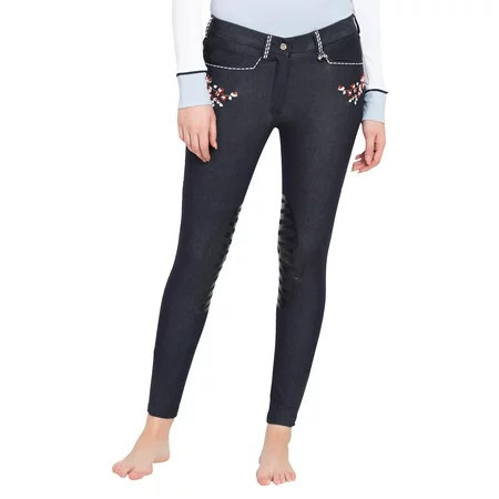 Equine Couture Ladies Alice Denim Embroidered Breeches | Walmart (US)