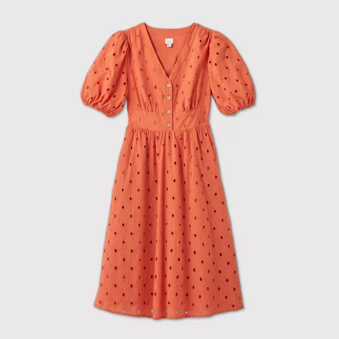 Women's Short Sleeve Eyelet Dress - A New Day™ | Target