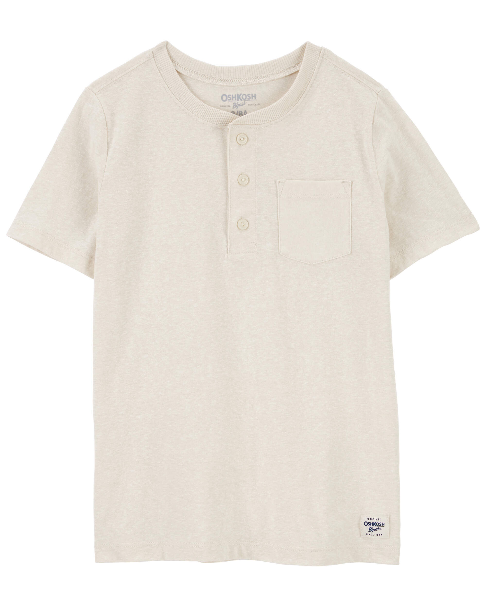 Oatmeal Kid Heathered Pocket Henley | oshkosh.com | OshKosh B'gosh