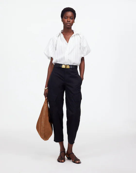 Shirred Bubble-Sleeve Button-Up Shirt | Madewell