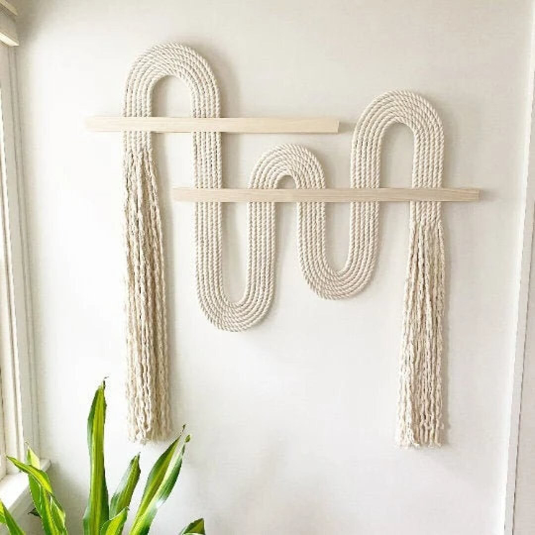 SMALL Vibrato© STRAIGHT CUT Ends-macrame Wall Hanging Textile - Etsy | Etsy (US)