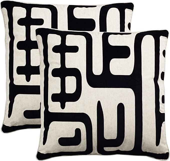 Safavieh Collection Maize Black Throw Pillows (24" x 24") (Set of 2) | Amazon (US)