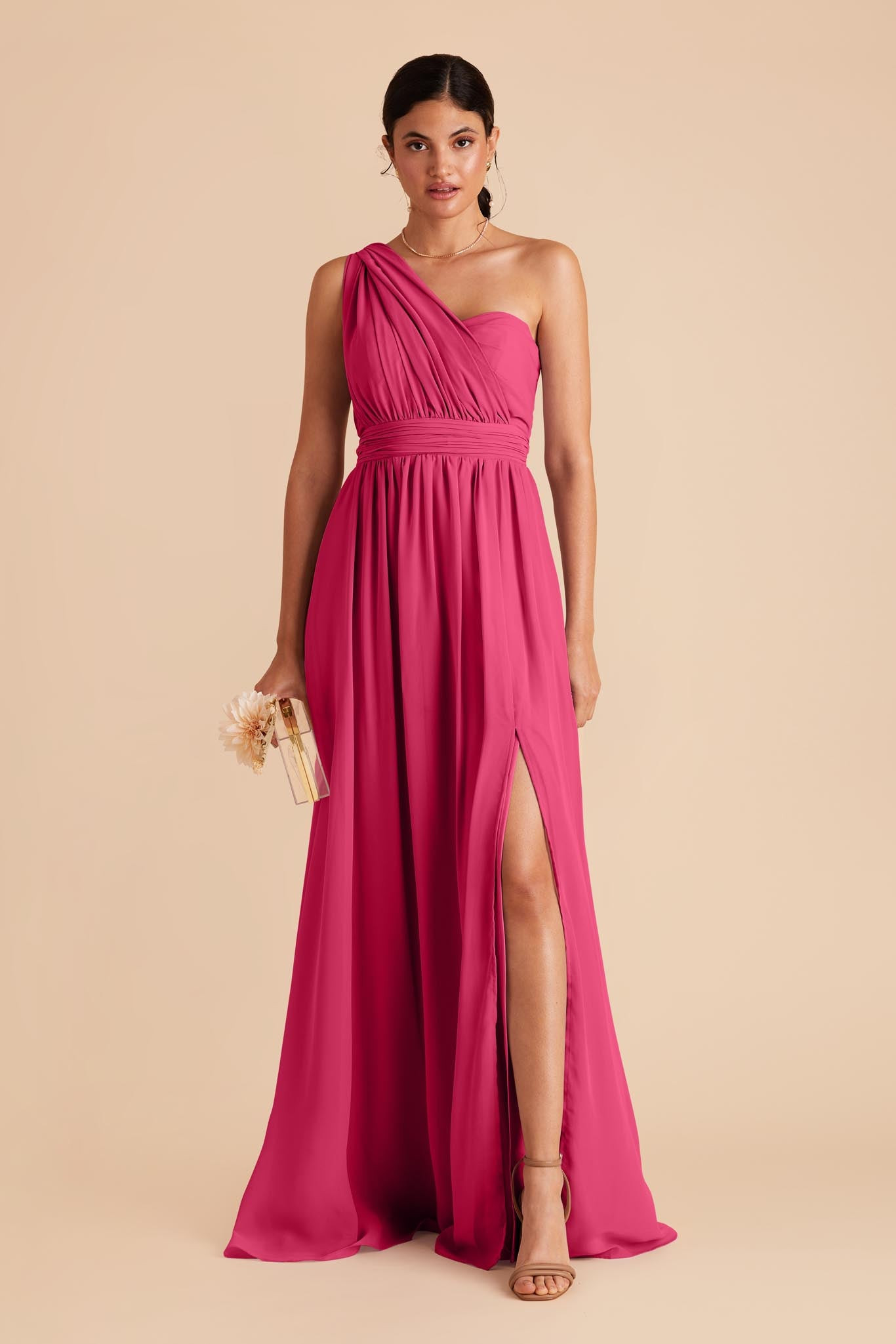 Grace Convertible Chiffon Bridesmaid Dress in Fuchsia | Birdy Grey | Birdy Grey