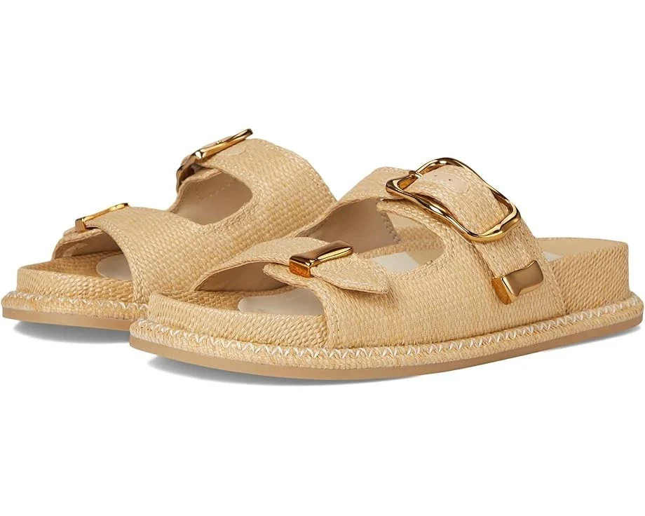Women's Dolce Vita Sevana Slides Light Natural Raffia Slip On Sandals ZOGG1781 | Shop Simon