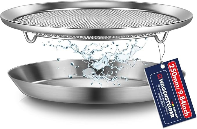 Stainless Steel Mesh Tray Set with Drip Pan, Air Fryer Basket and Tray, Kitchen Colander, Vegetab... | Amazon (US)