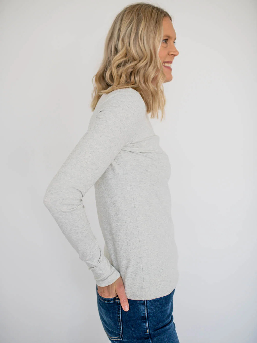 Crème de la Crème Tall Tee - Light Grey | Amalli Talli