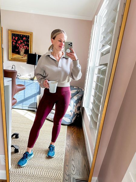 Amazon leggings (XS), Abercrombie pullover (small) and Brooks running shoes. Perfect athleisure outfit. 

#LTKfindsunder100 #LTKfitness #LTKSeasonal