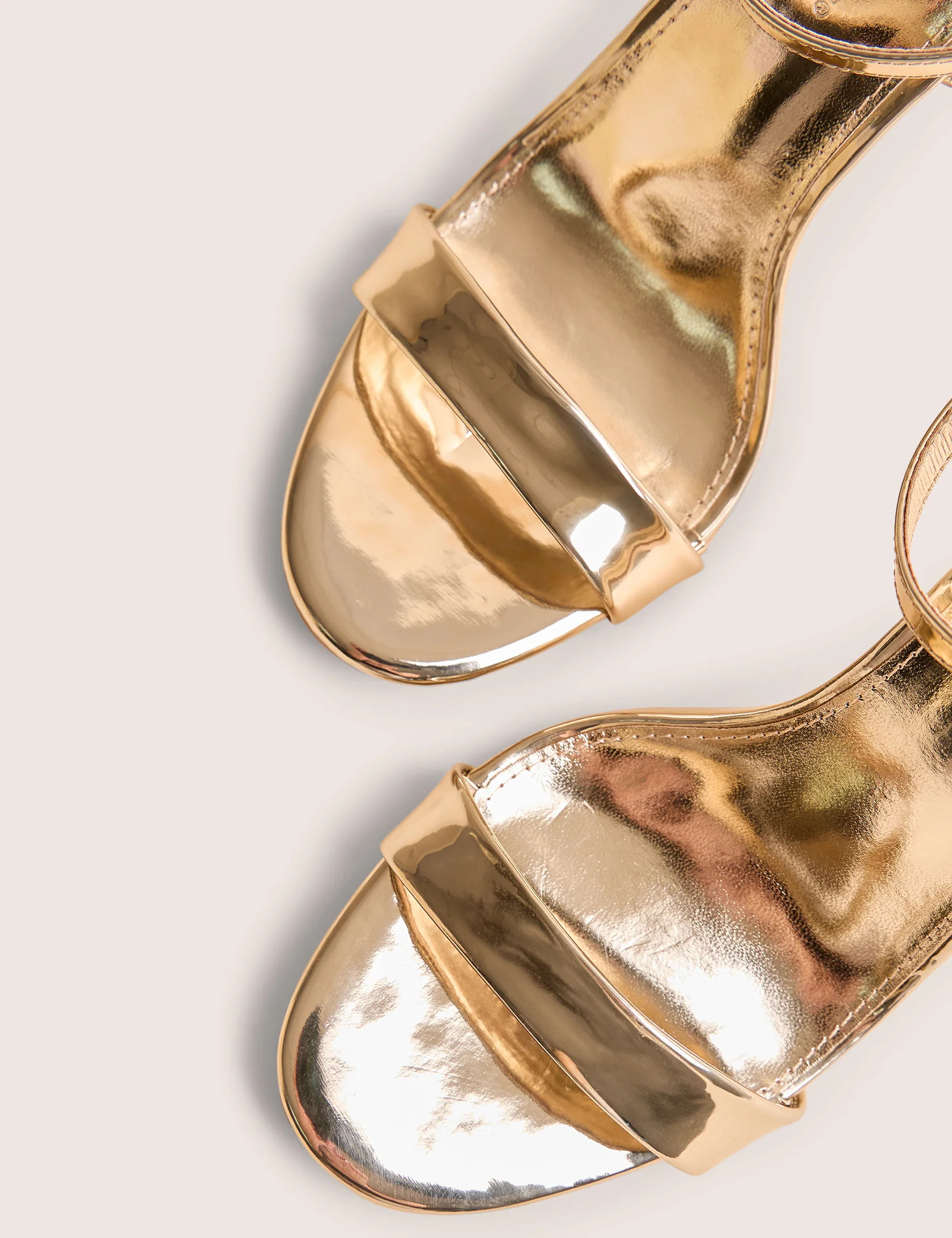 Soho Gold Metallic Barely There Strappy Stiletto Heels | Public Desire