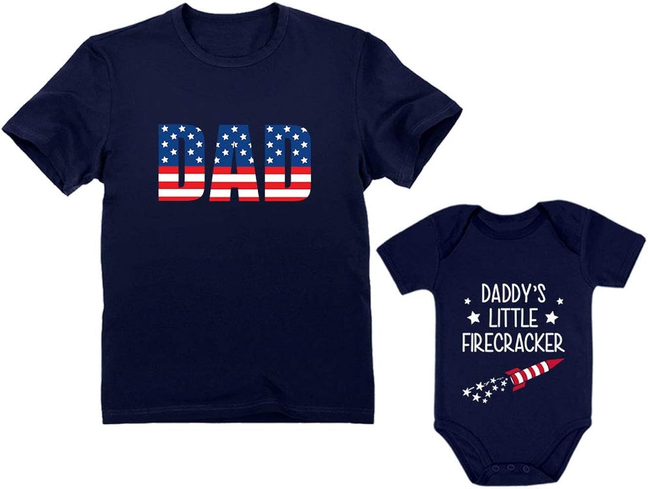 Tstars USA Patriotic Father Son Matching Shirts 4th of July Dad and Baby Outfits | Amazon (US)