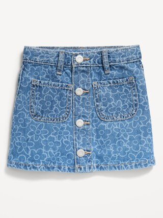 Printed High-Waisted A-Line Button-Front Skirt for Toddler Girls | Old Navy (CA)