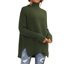 EFAN 2023 Fall Trendy Oversized Turtleneck Sweater for Women Batwing Long Sleeve Knitted Cozy Pul... | Amazon (US)