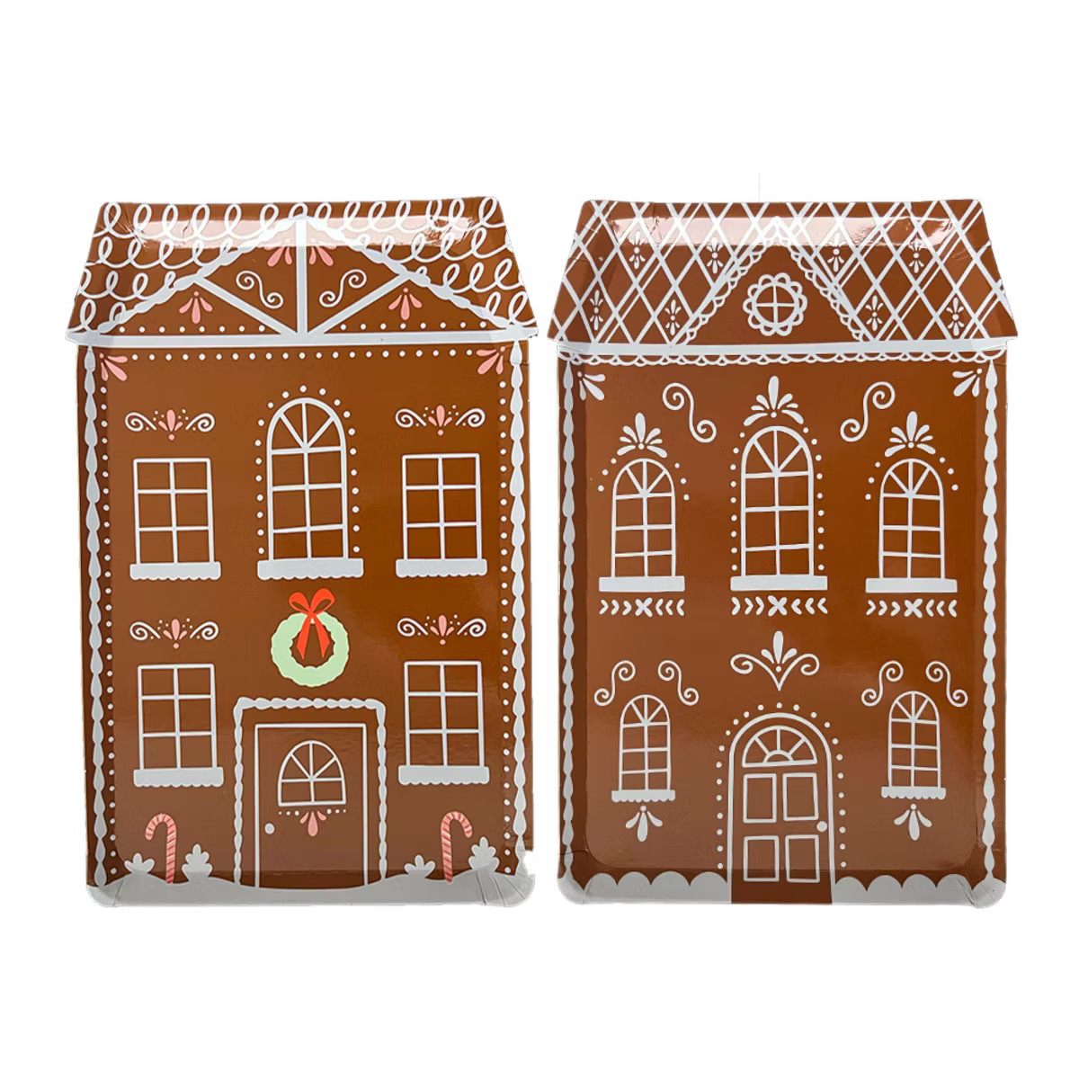 Daydream Society - Dark Brown Tall Gingerbread House Plates - Pack of 16 | Target