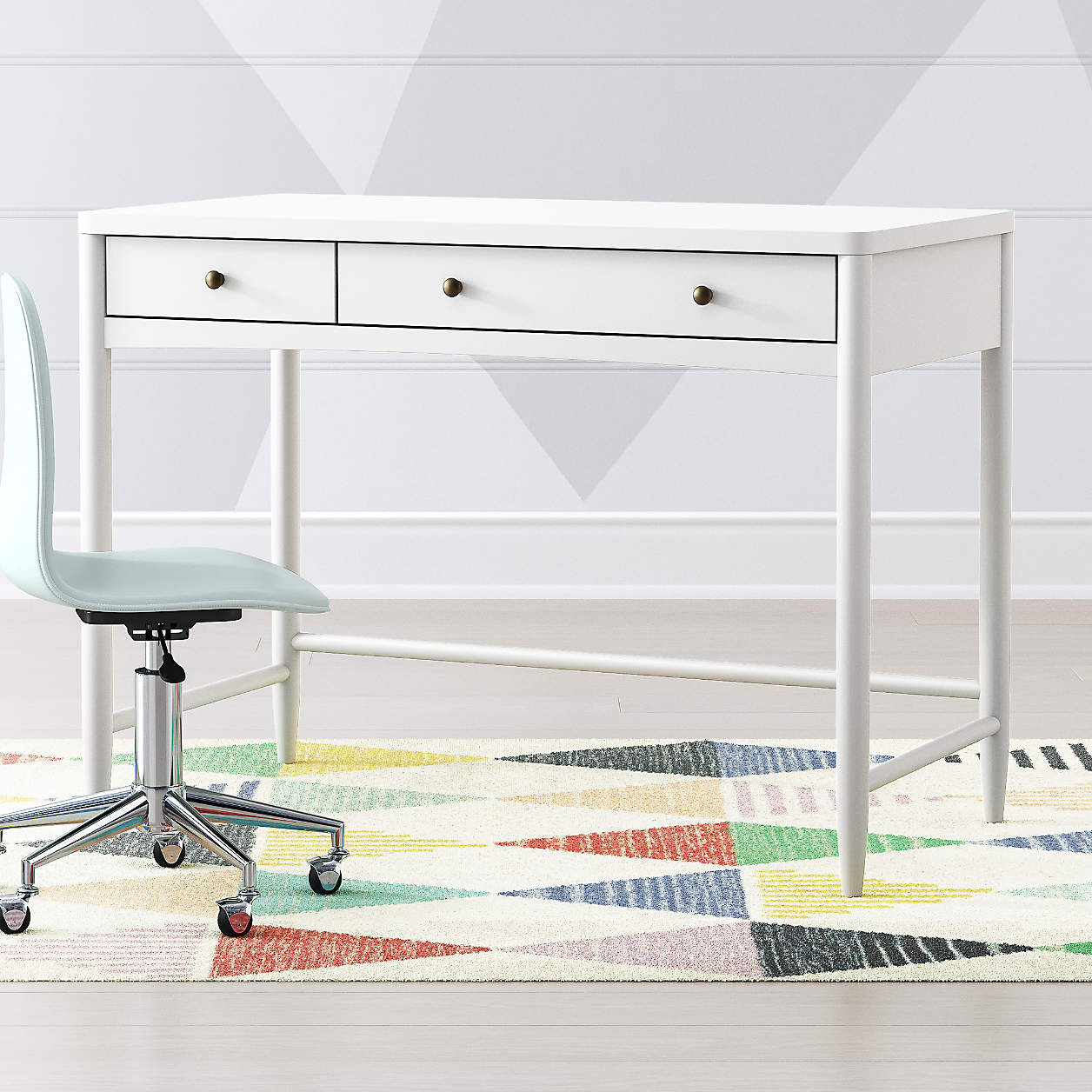 Hampshire White Kids Desk | Crate & Kids | Crate & Barrel