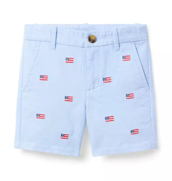 Embroidered Flag Oxford Short | Janie and Jack