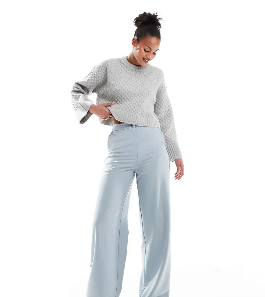 ASOS DESIGN Tall tailored relaxed straight leg trousers in light blue | ASOS (Global)