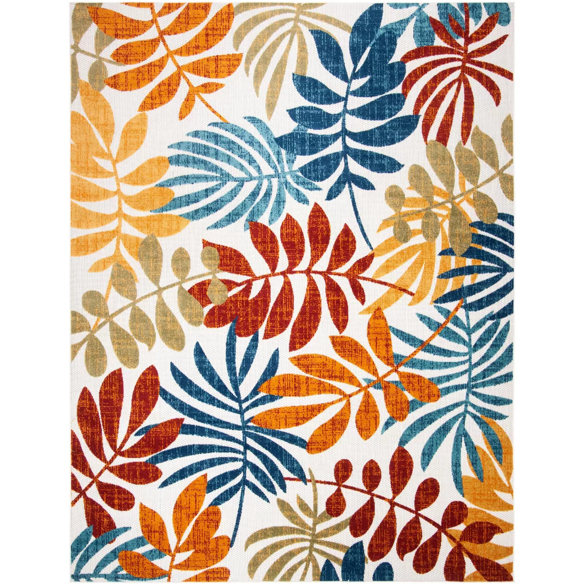 Cabana CBN814 UV & Stain Resistant Non-Shedding Power Loomed Indoor/Outdoor Area Rug - Creme/Red ... | Target