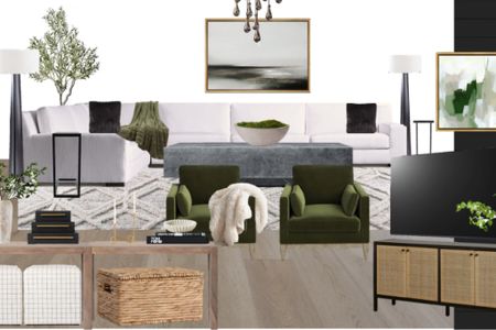 Black, white, green, gold living room inspo!

#LTKstyletip #LTKhome #LTKSeasonal