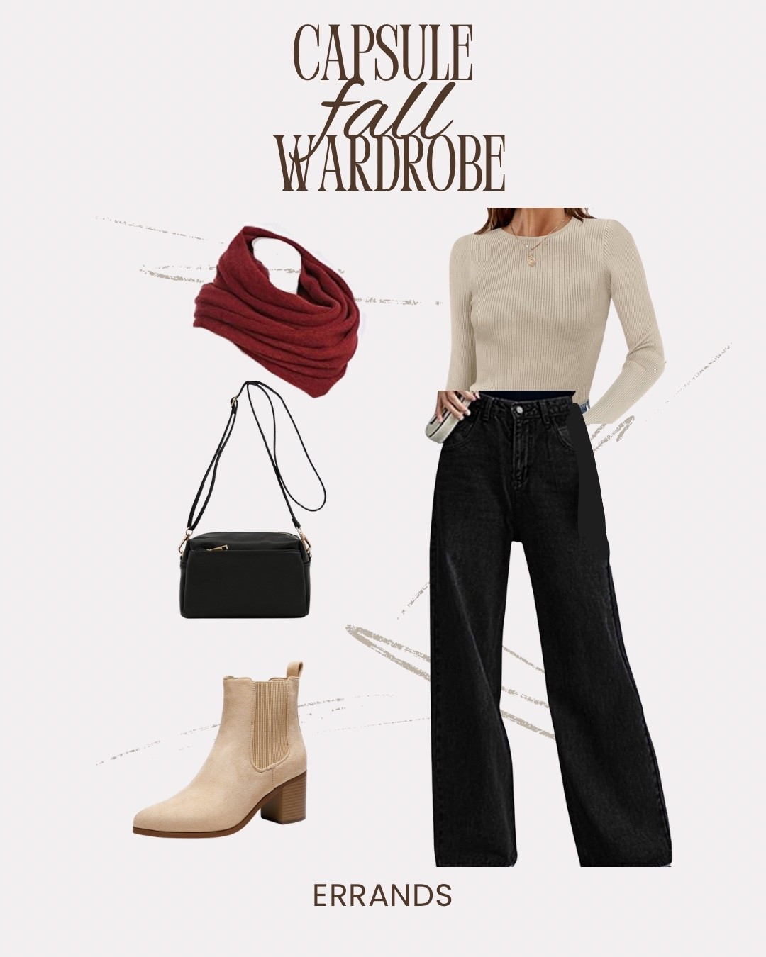 Fall Capsule Wardrobe | Cream Sweater | Black Jeans | Knit Scarf | Beige Booties | Crossbody Bag 

#LTKFindsUnder50 #LTKSeasonal #LTKStyleTip
