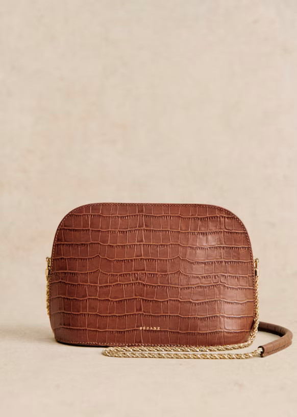 Victor Bag - Camel Croco Print - Bovine leather - Sézane | Sezane Paris - US