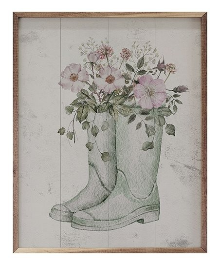 Green Spring Boots with Flowers Wall Art | Zulily