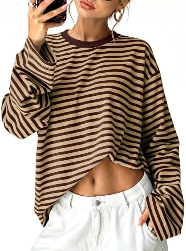 Sampeel Womens Long Sleeve Tops Oversized T Shirts 2026 Y2K Fall Fashion Clothes | Amazon (US)