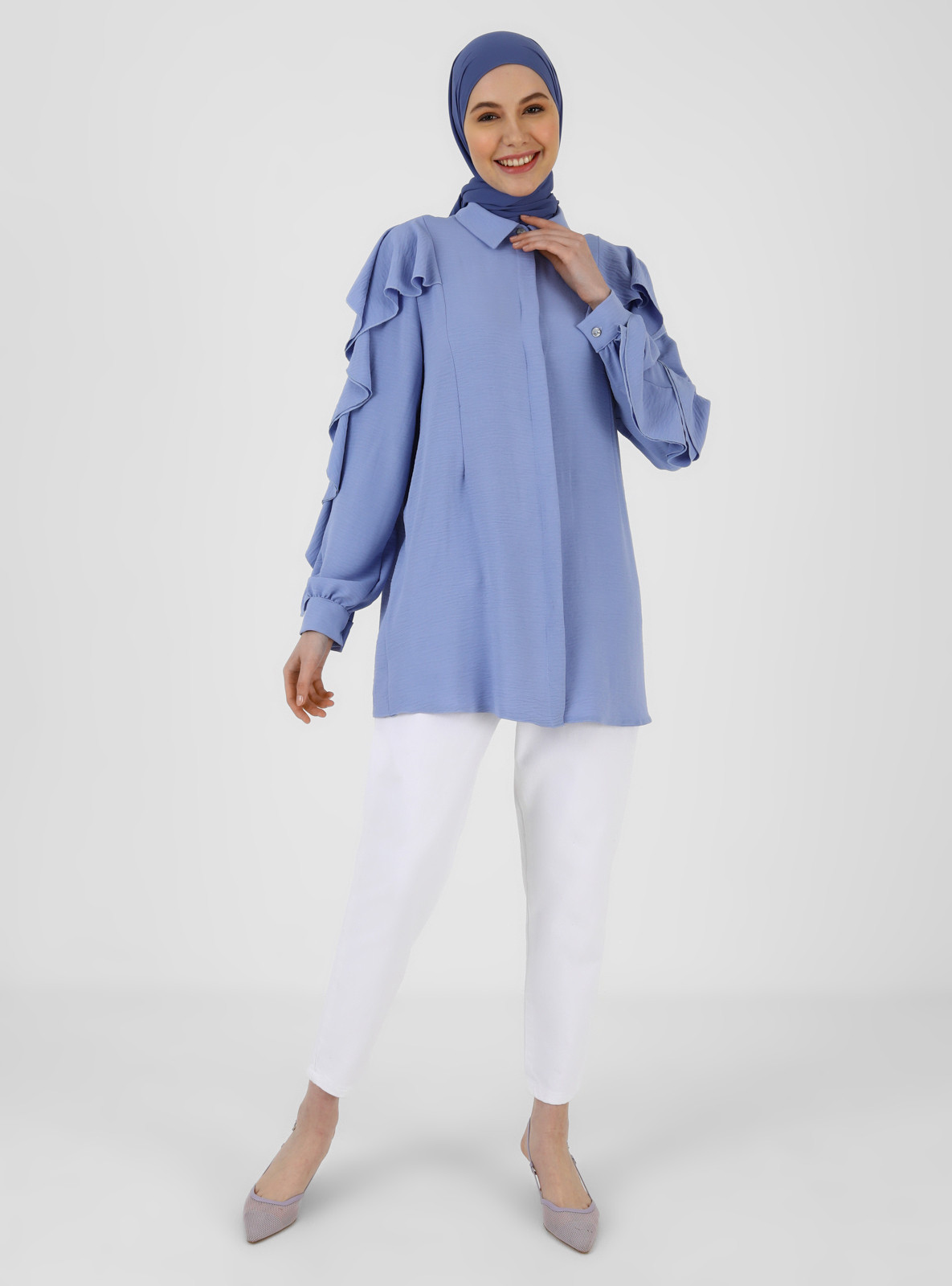 Lilac - Point Collar - Tunic | Modanisa (US)