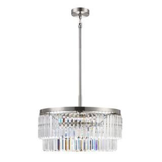 Home Decorators Collection Winthrop 3-Light Modern Brushed Nickel Chandelier Light Fixture with H... | The Home Depot