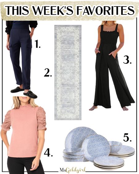 Friday Favorited for July 28, 2023

1. Size 4-they’re very forgiving in fit and also come in petite and tall lengths. Can be worn tapered or straight leg. 

2. Best washable runners! One piece and a rubber backing. 

3. Bra friendly jumpsuit with pockets! Size small. 

4. So soft and cozy-grab it now for transitioning into fall. Get 10% off with MARNIE10. Runs TTS-wearing a small. 

5. LOVE these dishes-also comes in black and white. Dishwasher and microwave safe too!


#LTKhome #LTKtravel #LTKworkwear