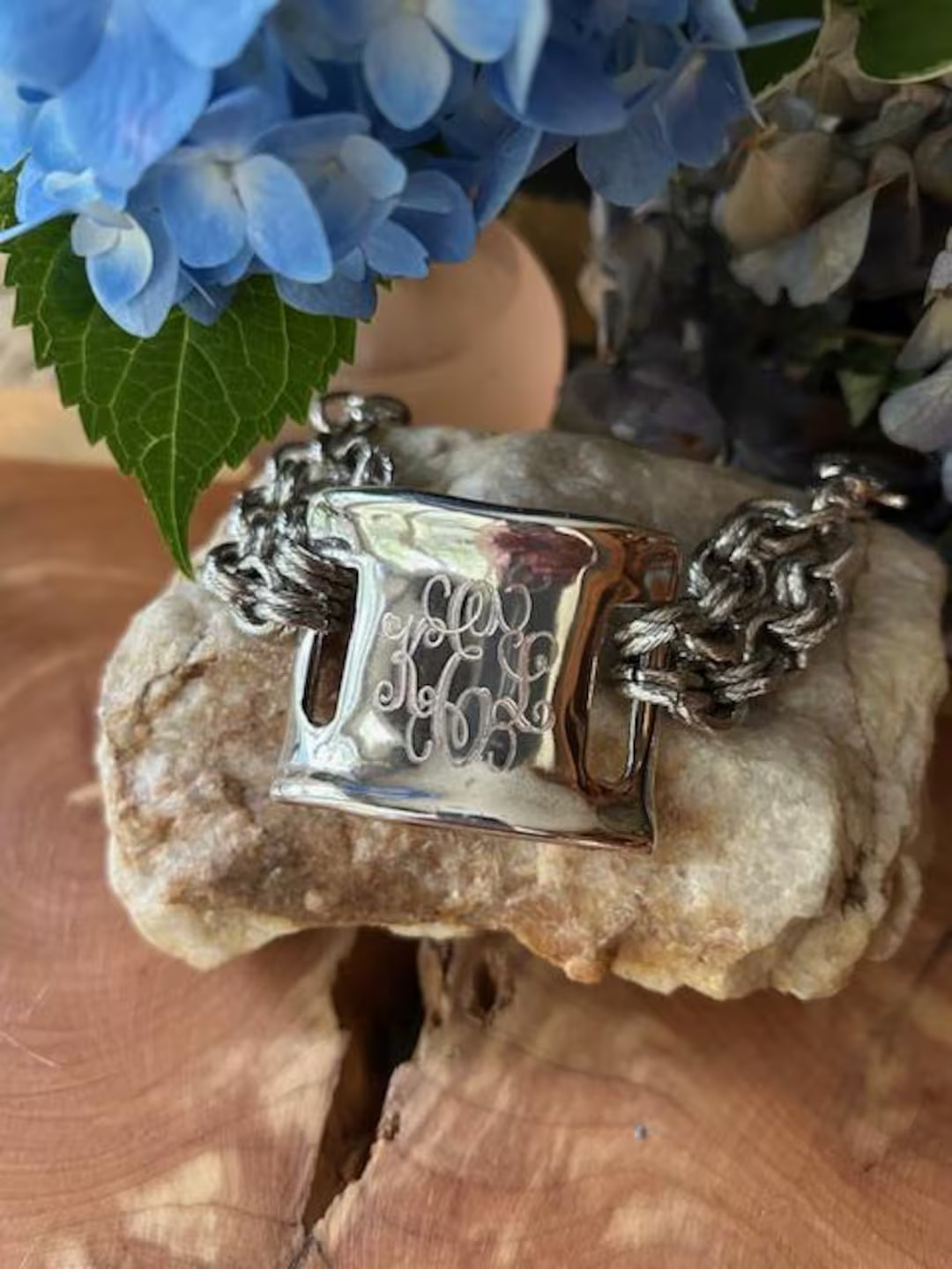 Bracelet, Cuff, Chunky, Silver, Initials, Personalized (Lg Silver Cuff Bracelet) | Etsy (US)