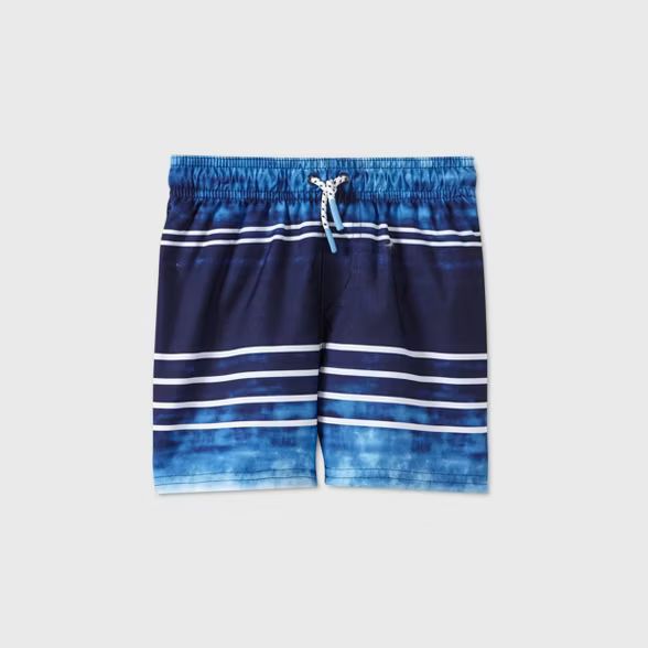 Toddler Boys' Tie-Dye Striped Swim Trunks - Cat & Jack™ Navy | Target