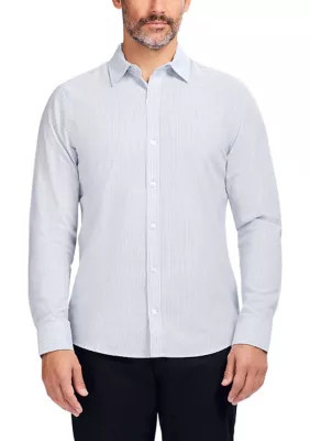 IZOD Men's Luxury Long-Sleeve Button-Down Shirt, Blue, Small | Belk