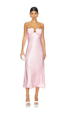 Anna October Amur Midi Dress in Pink from Revolve.com | Revolve Clothing (Global)