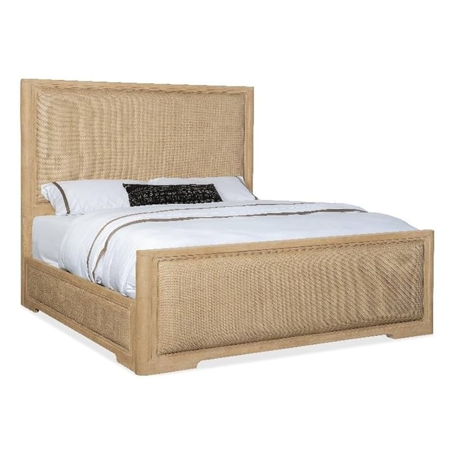 Hooker Furniture Retreat King Wood Cane Panel Bed in Beige | Amazon (US)