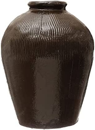 Amazon.com: Bloomingville Creative Co-Op Found Decorative Textured Clay Jar, Brown Reactive Glaze... | Amazon (US)