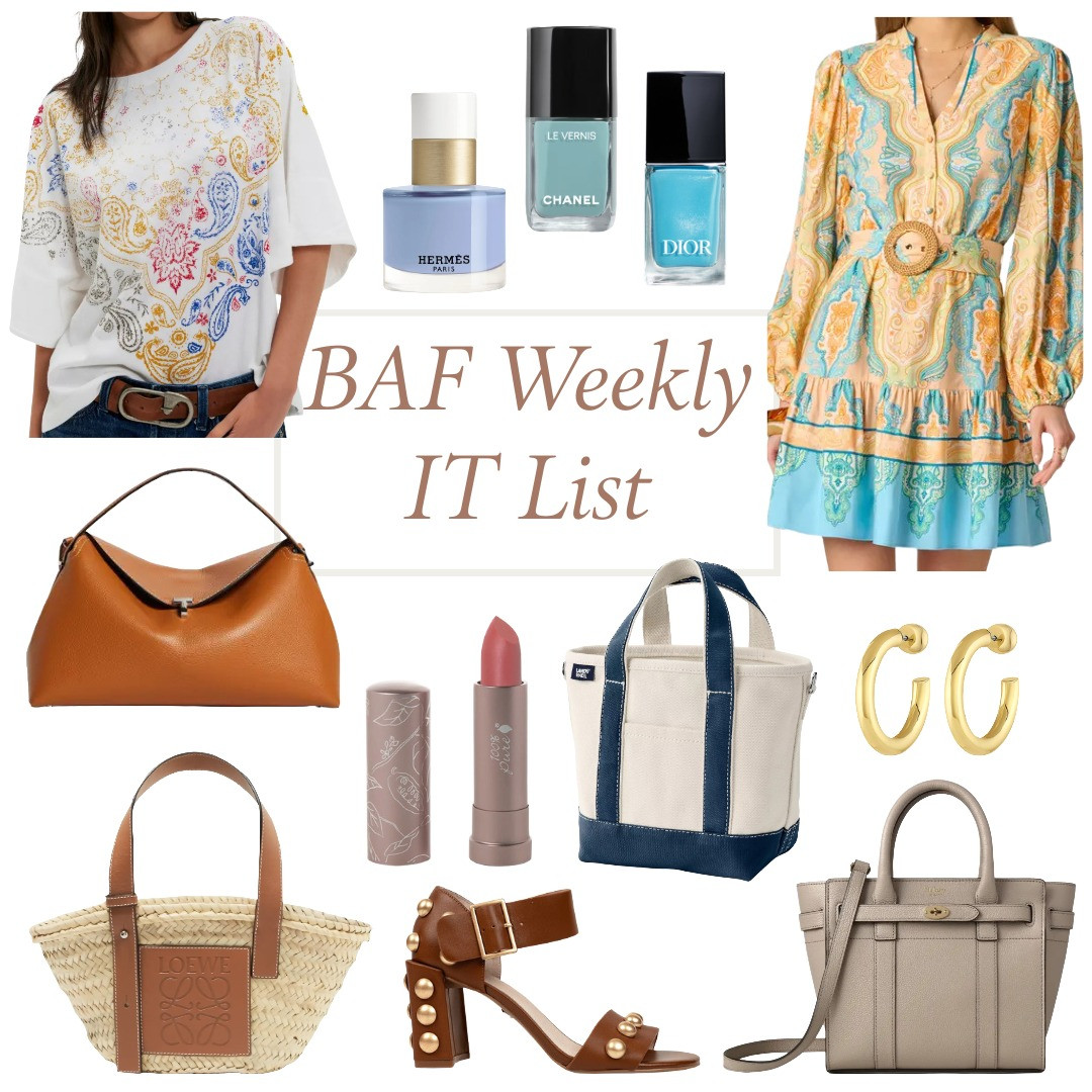 What's trending on the blog this week for summer. Natural fiber handbags, studded sandals, summer prints, and shades of blue nail polish. Love! 

 #LTKSeasonal #LTKOver40 #LTKBeauty