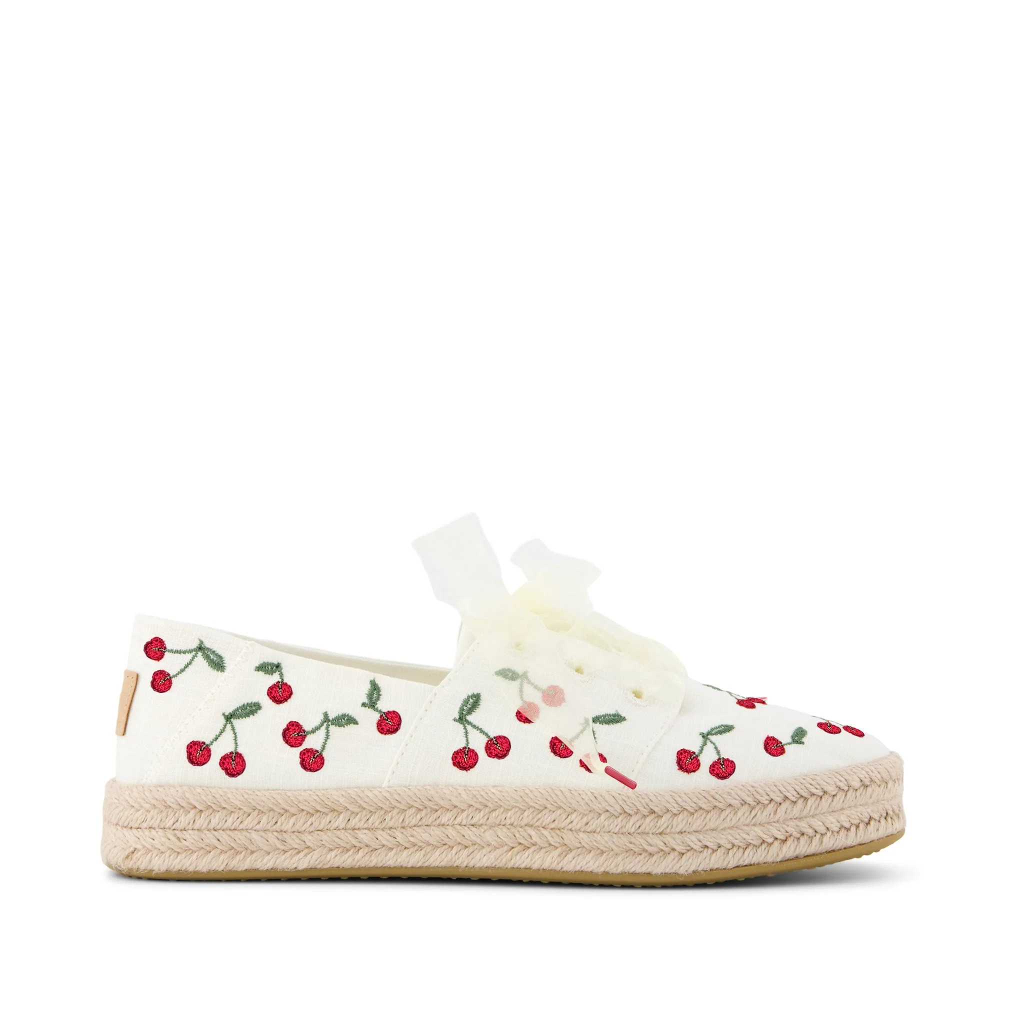Womens Carolina Lace-Up Espadrille Cherry Embroidery | Toms EMEA