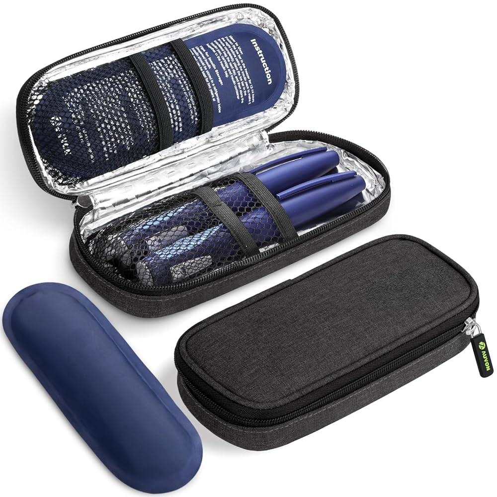 AUVON Insulin Pen Cooler Travel Case with 2 x 90g TSA Approved Ice Packs, Diabetic Medication Ins... | Amazon (US)