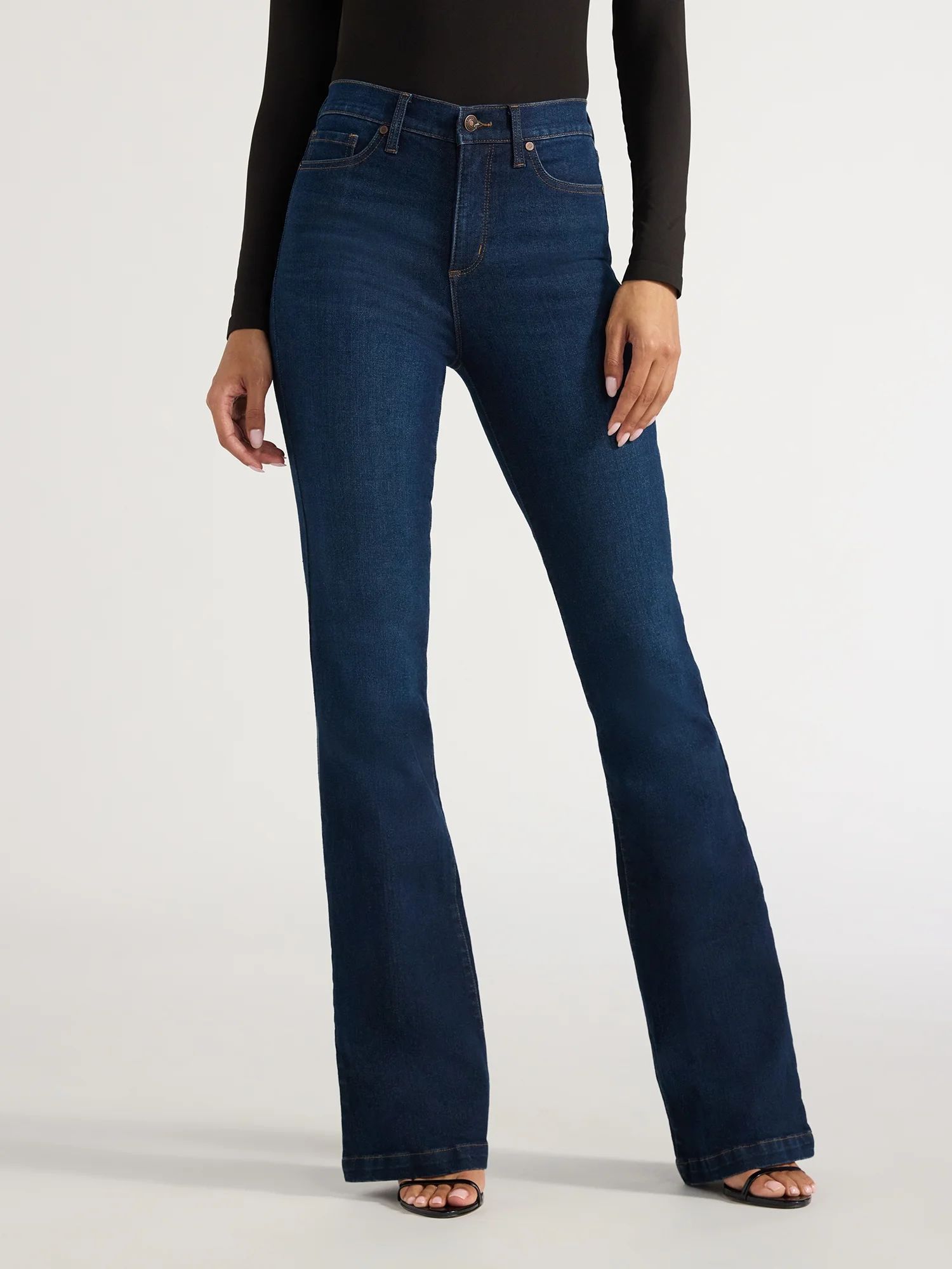 Sofia Jeans Women's Melisa Flare High Rise Jeans, 33.5" Inseam, Sizes 0-20 | Walmart (US)