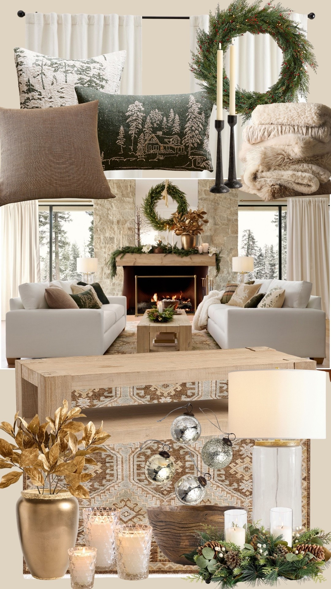 Warm, layered Christmas living room inspo! Textures, neutrals and seasonal details! 

#LTKHome #LTKSeasonal #LTKHoliday