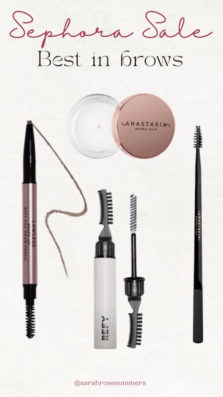 Best in Brows: Lawless pencil, Refy sculpt, Anastasia Brow freeze and brow freeze applicator. Code YAYSAVE at checkout to apply discount based on your Sephora account status. 

#LTKsalealert #LTKxSephora #LTKbeauty