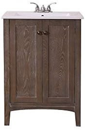 Elegant Decor VF-2004 Single Bathroom Vanity Set, 24", Weathered Oak/VF-2004 | Amazon (US)