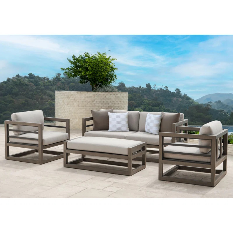 Maxine 4 Piece Sunbrella Sofa Seating Group with Cushions | Wayfair North America