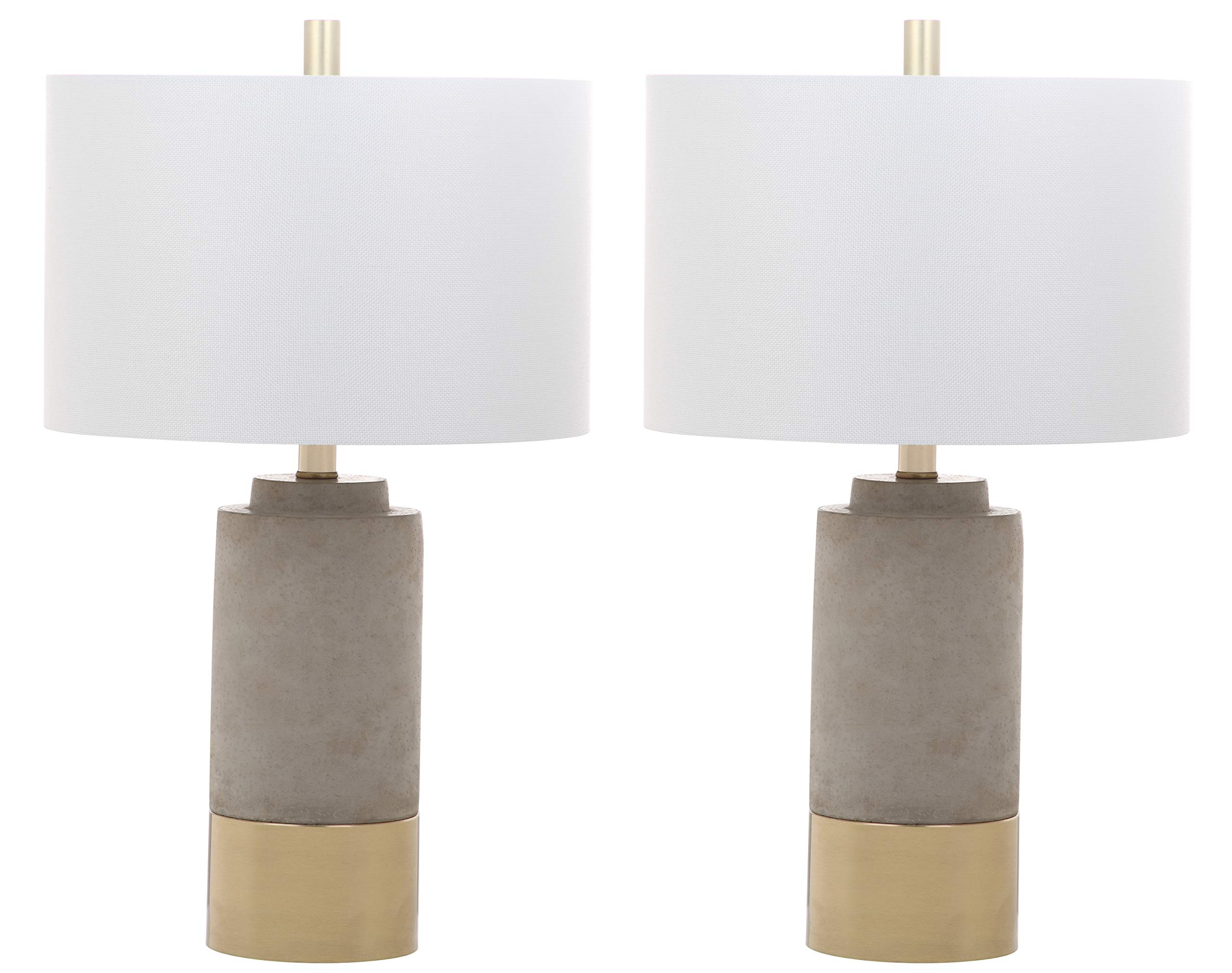 SAFAVIEH Lighting Collection Modern Contemporary Farmhouse Grey Concrete/ Gold Bedroom Living Roo... | Amazon (US)