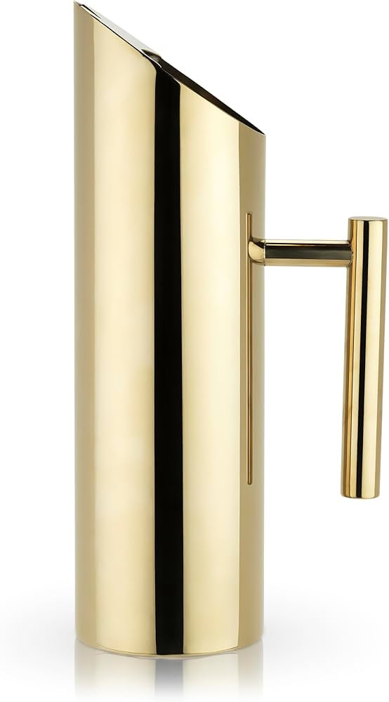 Viski Modern Stainless Steel Pitcher, Gold Plated Metal Carafe, Durable Cocktail Pitchers, Perfec... | Amazon (US)