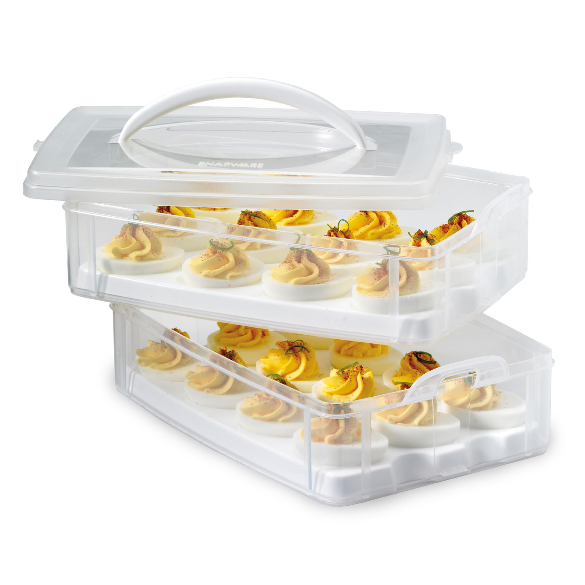 Snapware (2-Layer, 24 Eggs) Plastic Detachable Deviled Egg Carrier Storage Container With Lid and... | Amazon (US)